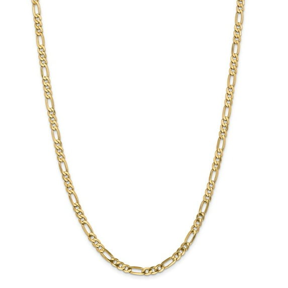 14K Yellow Gold chain Figaro Flat 24 in 4.75 mm 4.75mm