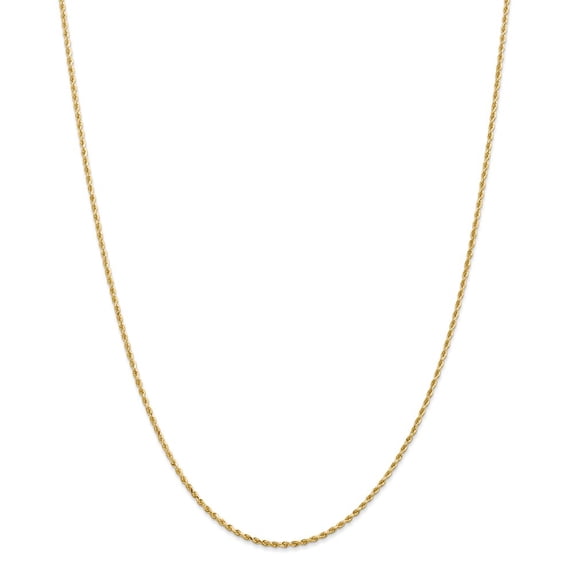 14K Yellow Gold chain Rope Diamond-cut 16 in 1.3 mm