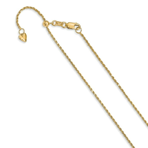 14K Yellow Gold chain Rope Diamond-cut 22 in 1.2 mm