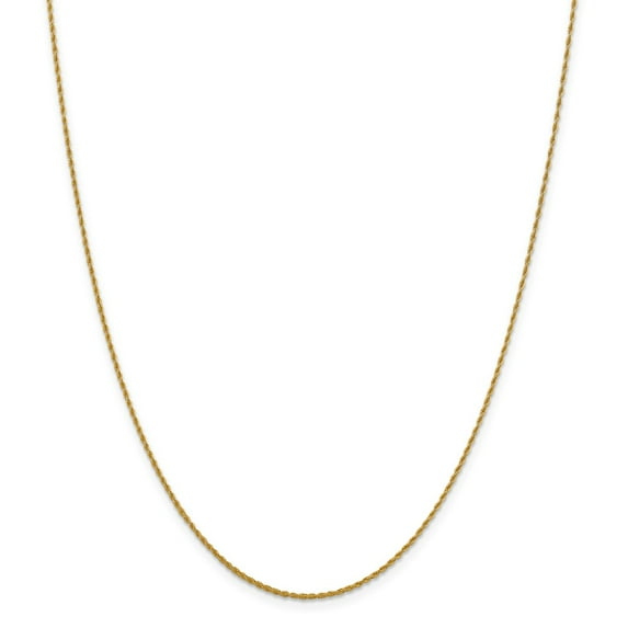 14K Yellow Gold chain Rope Pendant 20 in 1.3 mm