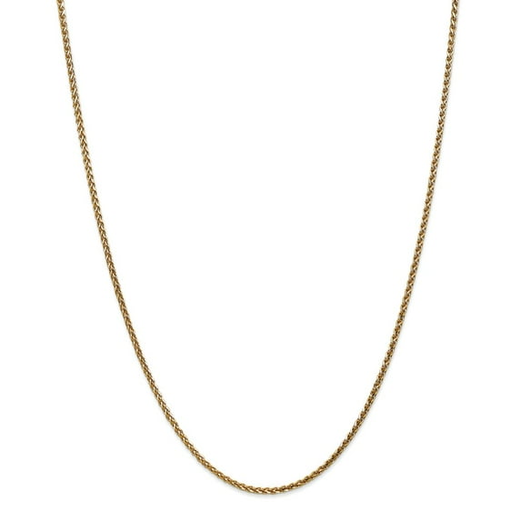 14K Yellow Gold chain Spiga (Wheat) Pendant Diamond-cut 30 in 1.8 mm