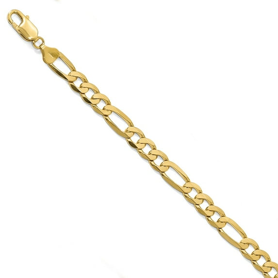 14K Yellow Gold chain style Figaro Flat 9 in 7.5 mm