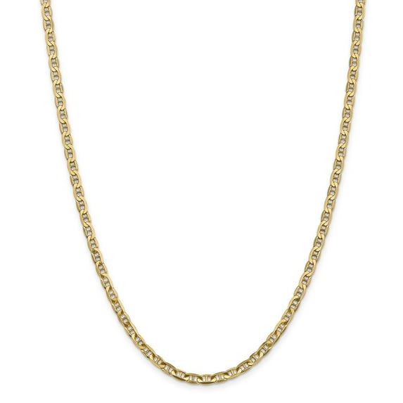 14K Yellow Gold necklace Anchor chain Concave 20 in 3.75 mm
