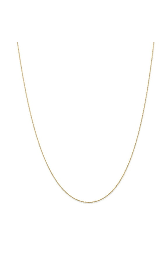 14K Yellow Gold necklace Cable chain Rope 18 in 0.5 mm