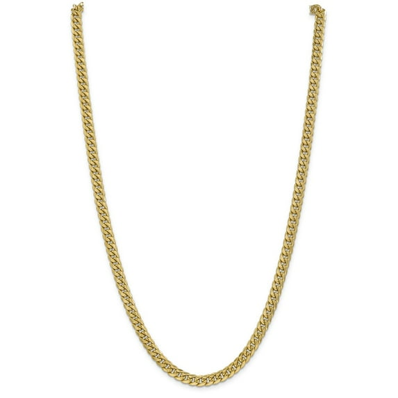 14K Yellow Gold necklace Curb chain 20 in 6 mm 6mm Semi-Solid Miami Cuban