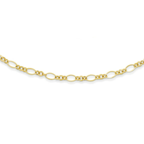 14K Yellow Gold necklace Fancy 18 in 3 mm