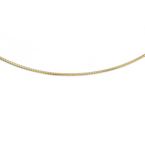 14K Yellow Gold necklace Omega 16.00 in 1MM Round Detachable clasp