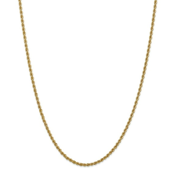 14K Yellow Gold necklace Rope chain 16 in 2.5 mm 2.5mm Regular