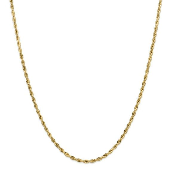 14K Yellow Gold necklace Rope chain 24 in 3 mm 3.0mm Semi-Solid