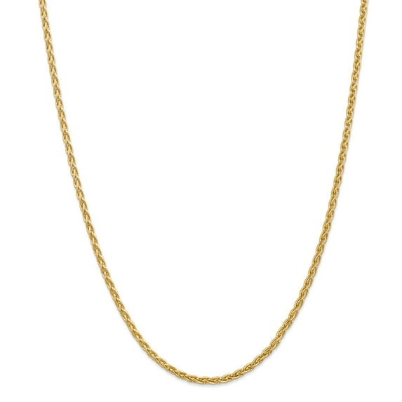 14K Yellow Gold necklace Spiga (Wheat) chain Pendant 18 in 3 mm