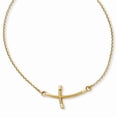 thumbnail image 1 of 14K Yellow Gold necklace with pendant 19 in Large Sideways Curved Twist Cross, 1 of 1