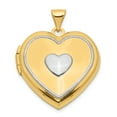 thumbnail image 1 of 14K Yellow Gold w/Rhodium 21mm Heart Locket (Key Charm Inside Locket), 1 of 6