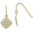 thumbnail image 1 of 14K Yellow Gold w/Rhodium Diamond Cut Center Mini Filigree Medallion Earrings - 19.5mm, 1 of 6