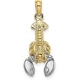 thumbnail image 1 of 14K Yellow Gold with White Rhodium Moveable Lobster Charm - 24mm, 1 of 6