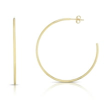 14K Yellow Polish 1.50x50mm "C" Hoop With Earring Back