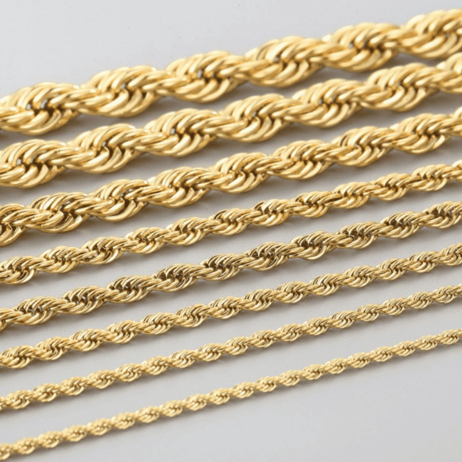 Solid Rope Chai 14K Yellow Real Gold | 6.0mm | 20 Inches | Solid Rope Chain - Walmart.com