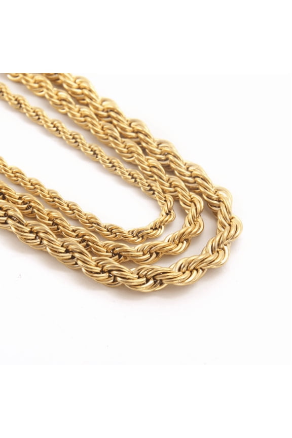 14K Yellow Real Gold Solid Rope Chain | 5.0 mm | 30 Inches | MADE IN ITALY