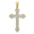 thumbnail image 1 of 14K Yellow & Rhodium 0.1CT Diamond Cross Pendant, 1 of 1