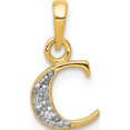 thumbnail image 1 of 14K Yellow & Rhodium 14Ky With Diamond Letter C Initial Pendant (10.89 X 7.88) Made In United States yc250c, 1 of 5