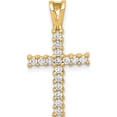 thumbnail image 1 of 14K Yellow & Rhodium And Diamond Latin Cross Pendant (23 X 12) Made In India pm4973-025-ya, 1 of 6