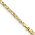 thumbnail image 1 of 14K Yellow & Rhodium And Rose X's Hearts 6In Child's Bracelet (Width 3) (Length 6) - Jbsp, 1 of 5