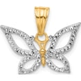 thumbnail image 1 of 14K Yellow & Rhodium And White Polished D/C Butterfly Pendant (Width 20.7) (Length 17.7) - Jbsp, 1 of 5