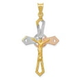 thumbnail image 1 of 14K Yellow & Rhodium Crucifix Cross Pendant, 1 of 1