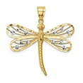 thumbnail image 1 of 14K Yellow & Rhodium Diamond-Cut White Dragonfly Pendant, 1 of 1