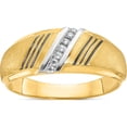 thumbnail image 1 of 14K Yellow & Rhodium Ibgoodman With Black And White Men's Polished Satin 1/20 Carat Aa Quality Diamond Ringsize 10 - Jbsp, 1 of 5