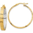 thumbnail image 1 of 14K Yellow & Rhodium Polished And Diamond-Cut Circle Hoop Earrings (Width 29) (Length 29) - Jbsp, 1 of 5