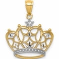 thumbnail image 1 of 14K Yellow & Rhodium White D/C Filigree Crown Pendant Made In United States -Jewelry By Sweet Pea, 1 of 7