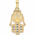 thumbnail image 1 of 14K Yellow & Rhodium White D/C Spade Symbol Hamsa Pendant (27.72 X 13.05) Made In Peru -Jewelry By Sweet Pea, 1 of 7