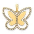 thumbnail image 1 of 14K Yellow & Rhodium White Diamond-Cut Butterfly Pendant, 1 of 1