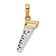 thumbnail image 1 of 14K Yellow & Rhodium White Diamond-Cut Saw Pendant, 1 of 1