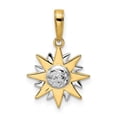 thumbnail image 1 of 14K Yellow & Rhodium White Diamond-Cut Sun Pendant, 1 of 1