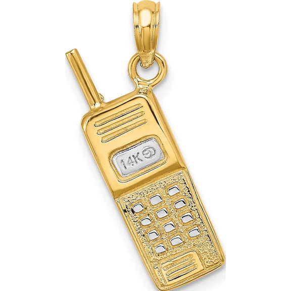 Jewelry by Sweet Pea 14K and White Rhodium 3-D Retro Cell Phone Charm