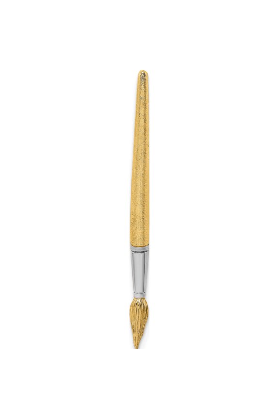 14K Yellow & Rhodium With 3-D Water Paint Brush Charm (40.9 X 2.8) Made In United States k9313