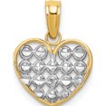 thumbnail image 1 of 14K Yellow & Rhodium With Diamond-Cut Heart Charm (15.93 X 12.8) Made In United States k9311, 1 of 5