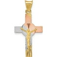 thumbnail image 1 of 14K Yellow & Rhodium With Iona Crucifix Cross Pendant (28 X 14) Made In Mexico k5545, 1 of 5