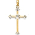 thumbnail image 1 of 14K Yellow & Rhodium With Thin D/C Cross Charm (24.75 X 17) Made In United States k9334, 1 of 5