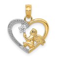 thumbnail image 1 of 14K Yellow & Rhodium with Angel in Heart with Star Pendant, 1 of 1