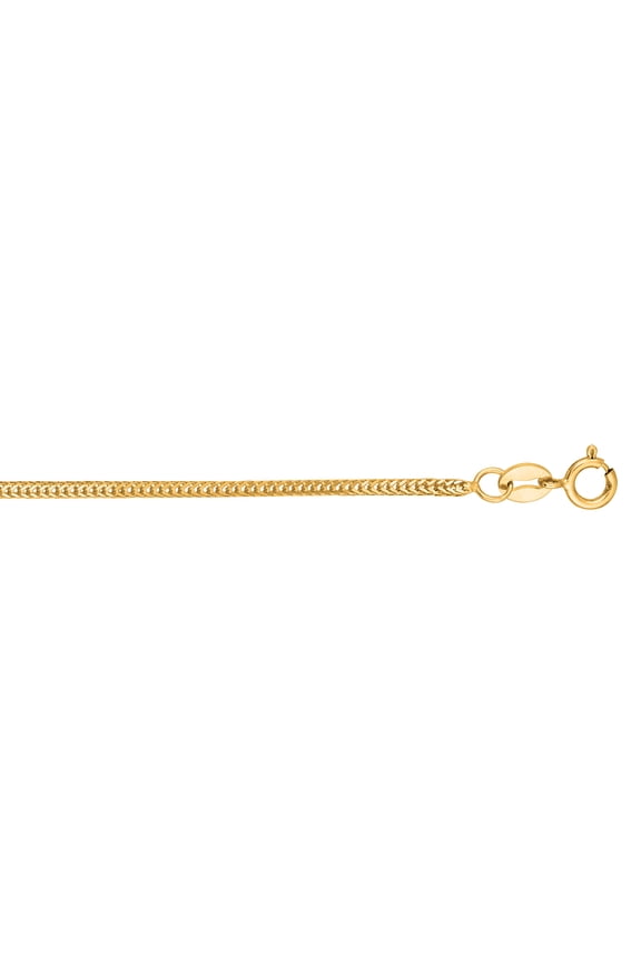 14K Yellow Solid Gold 1mm wide Foxtail Chain 16 Necklace with Lobster Clasp