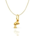 thumbnail image 1 of 14K Yellow Solid Gold Egyptian Queen Pharoah Nefertiti Charm Pendant with 0.6mm Box Chain Necklace - 22", 1 of 5