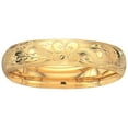 thumbnail image 1 of 14K Yellow Solid Gold Florentine Round Dome Classic 13.5mm Wide Bangle 8" Bracelet Flower Pattern w Clasp, 1 of 1
