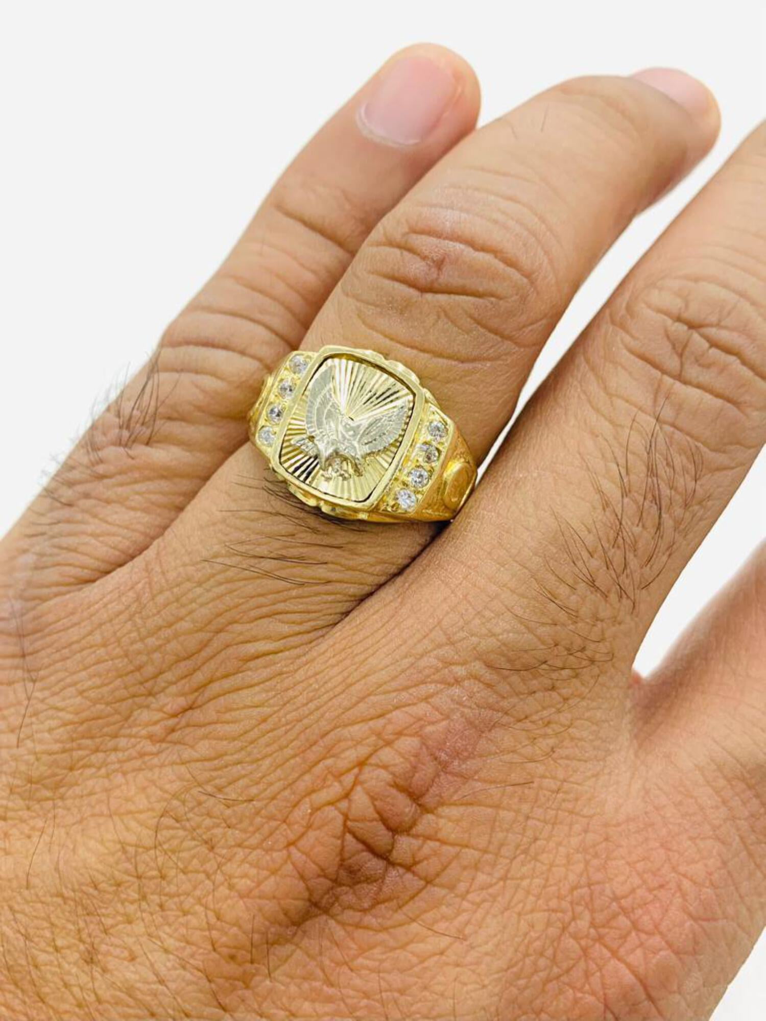 14k Yellow Gold Mens Signet Ring Size 10 Jewelry Gifts for Men - 6.2 Grams  - Walmart.com