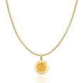 thumbnail image 1 of 14K Yellow Solid Gold Religious St. Michael Charm Pendant with 1.2mm Box Chain Necklace - 16", 1 of 3