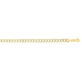 thumbnail image 1 of 14K Yellow & White Gold Finish 7mm Diamond Cut Comfort Pave Curb Chain Bracelet 8.5" with Lobster Clasp, 1 of 1