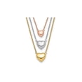 thumbnail image 1 of Gem & Harmony 14K Yellow , White and Rose Gold Three Heart Necklace (16 inches) for Women, 1 of 5