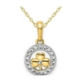 thumbnail image 1 of 14K Yellow and White Gold Celtic Clover Leaf Pendant Necklace with Chain for Women, 1 of 5