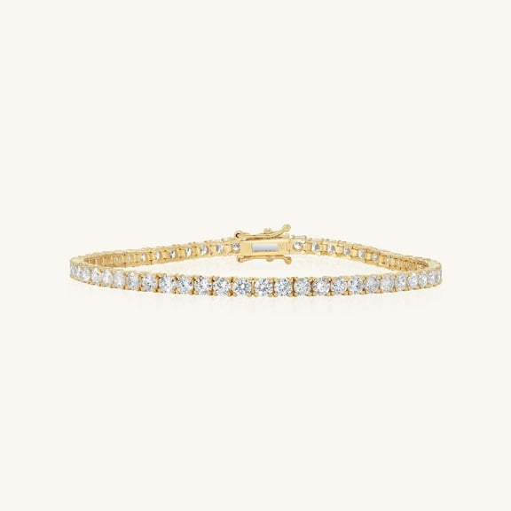 14K Yellow gold Tennis Bracelet with 1.7mm Diamonds | Everyday Fine Jewelry for Men and Women | 7 Inch | VS1 Clarity | 2.0 CT TW